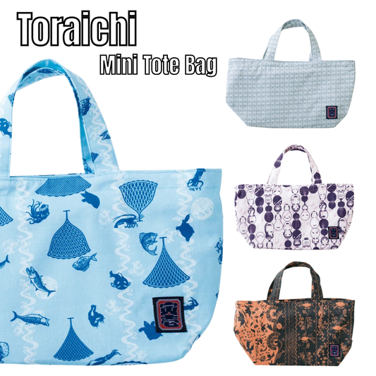 TORAICHI 2250-918 Japanese Pattern Canvas Mini Tote Bag 100% Cotton 15L