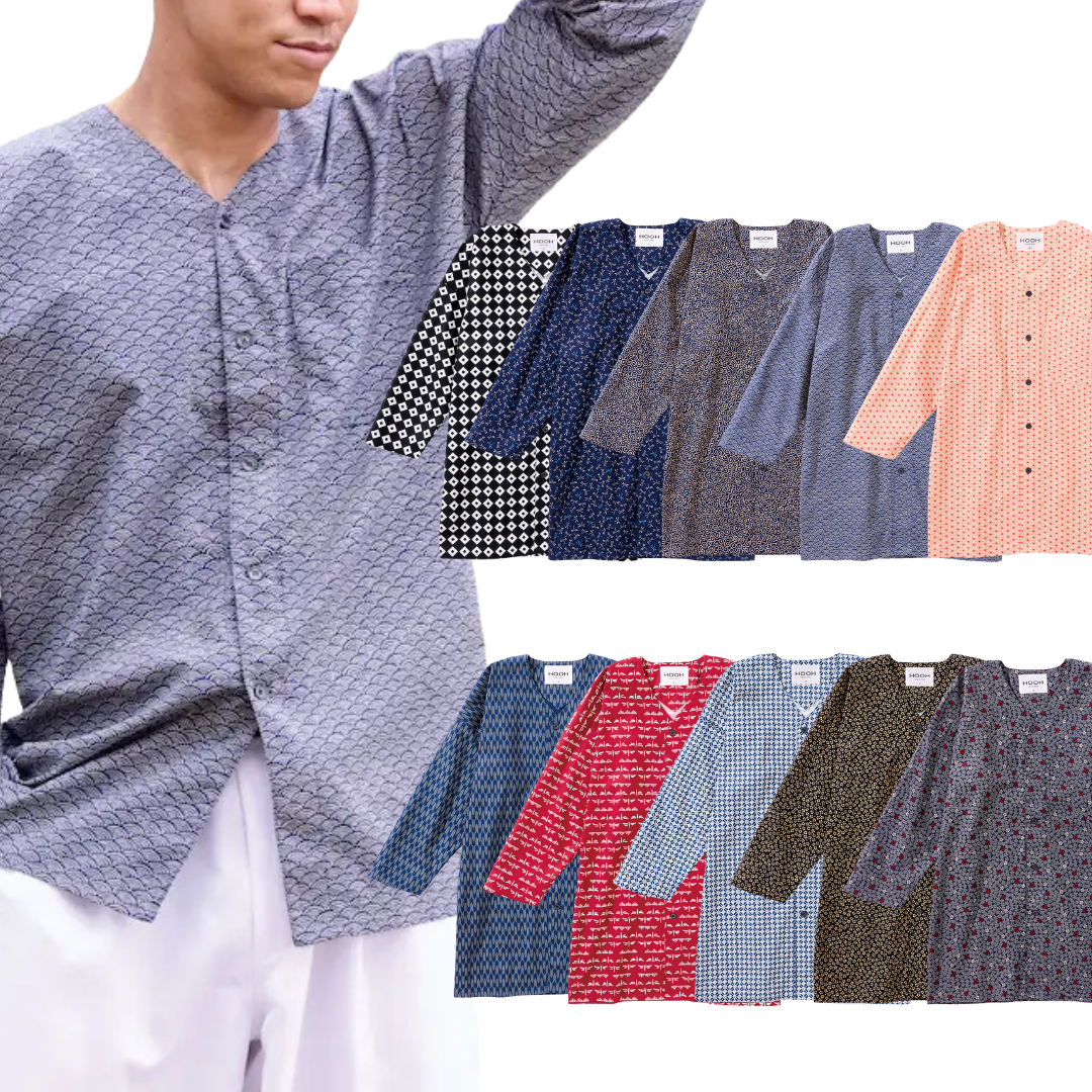 Traditional Japanese Workwear Koi-guchi Shirt - Authentic Wagara Cotton Top