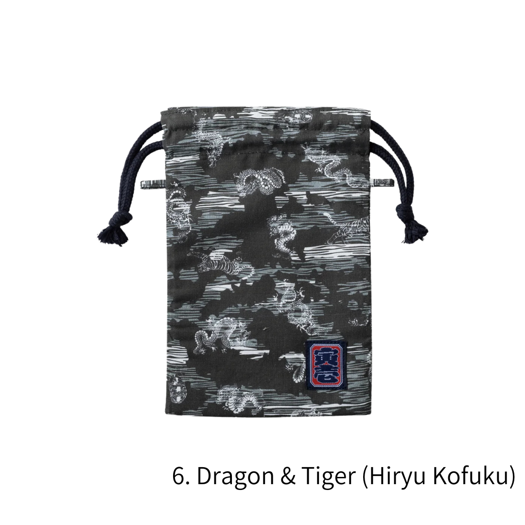 TORAICHI 2250-930 Japanese Pattern Canvas Drawstring Pouch 100% Cotton