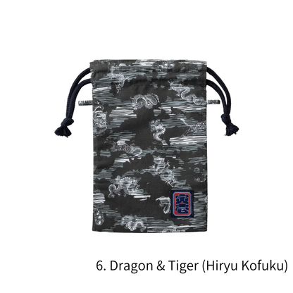TORAICHI 2250-930 Japanese Pattern Canvas Drawstring Pouch 100% Cotton