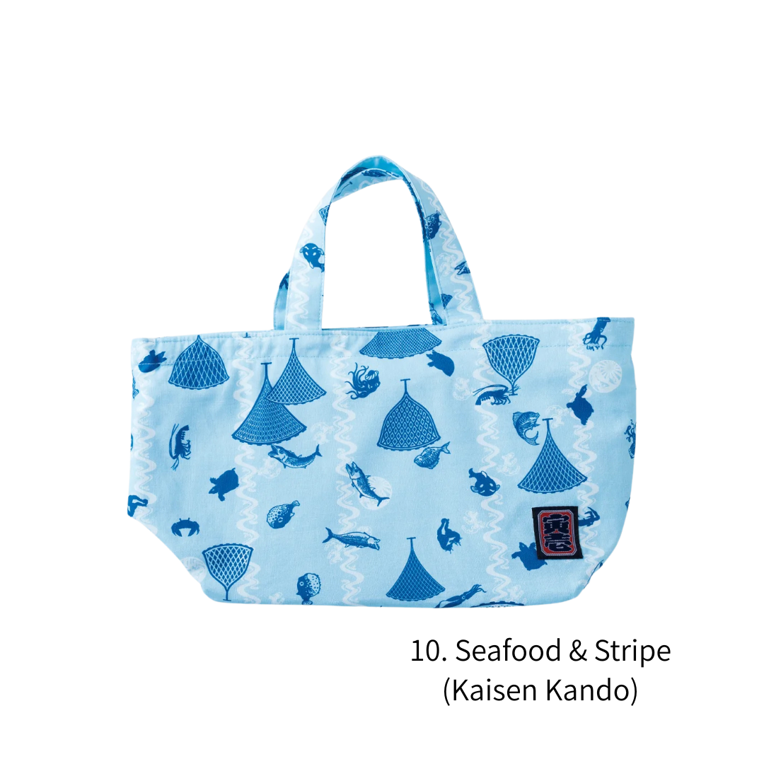 TORAICHI 2250-918 Japanese Pattern Canvas Mini Tote Bag 100% Cotton 15L