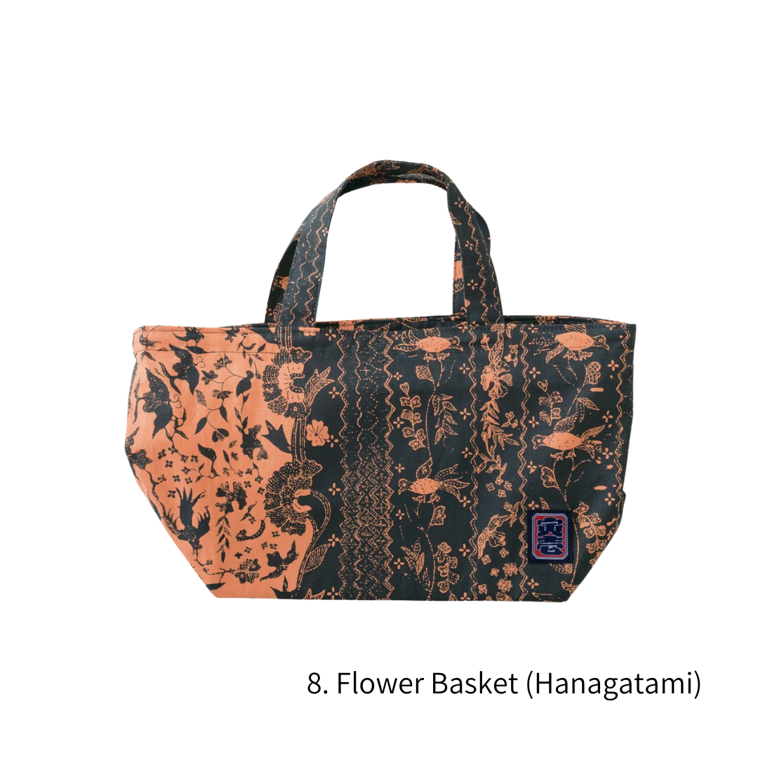 TORAICHI 2250-918 Japanese Pattern Canvas Mini Tote Bag 100% Cotton 15L