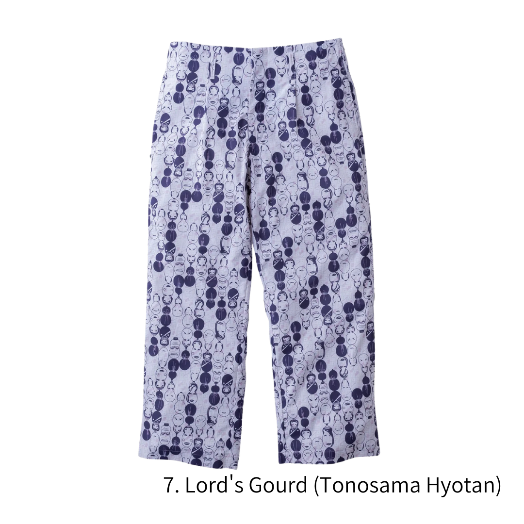 TORAICHI Japanese Pattern Canvas Easy Pants 100% Cotton Loose Fit