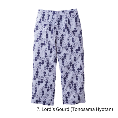 TORAICHI Japanese Pattern Canvas Easy Pants 100% Cotton Loose Fit