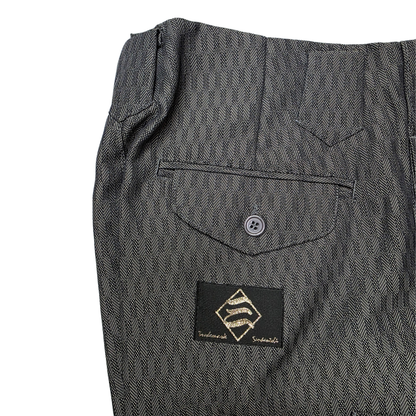 [Last One / Limited Stock] Sandantobi 793 Checkered Stripe Nikkapokka Trousers - Dark Gray (Size M)