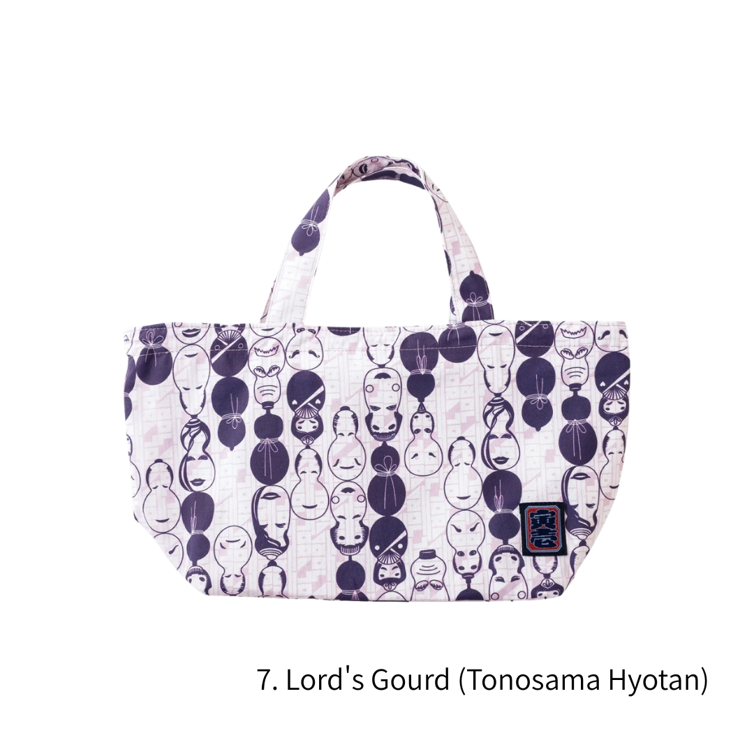 TORAICHI 2250-918 Japanese Pattern Canvas Mini Tote Bag 100% Cotton 15L