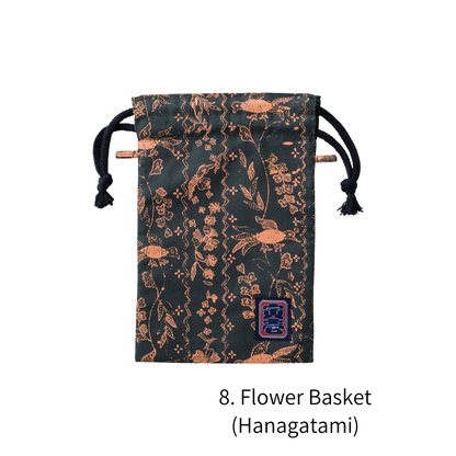 TORAICHI 2250-930 Japanese Pattern Canvas Drawstring Pouch 100% Cotton
