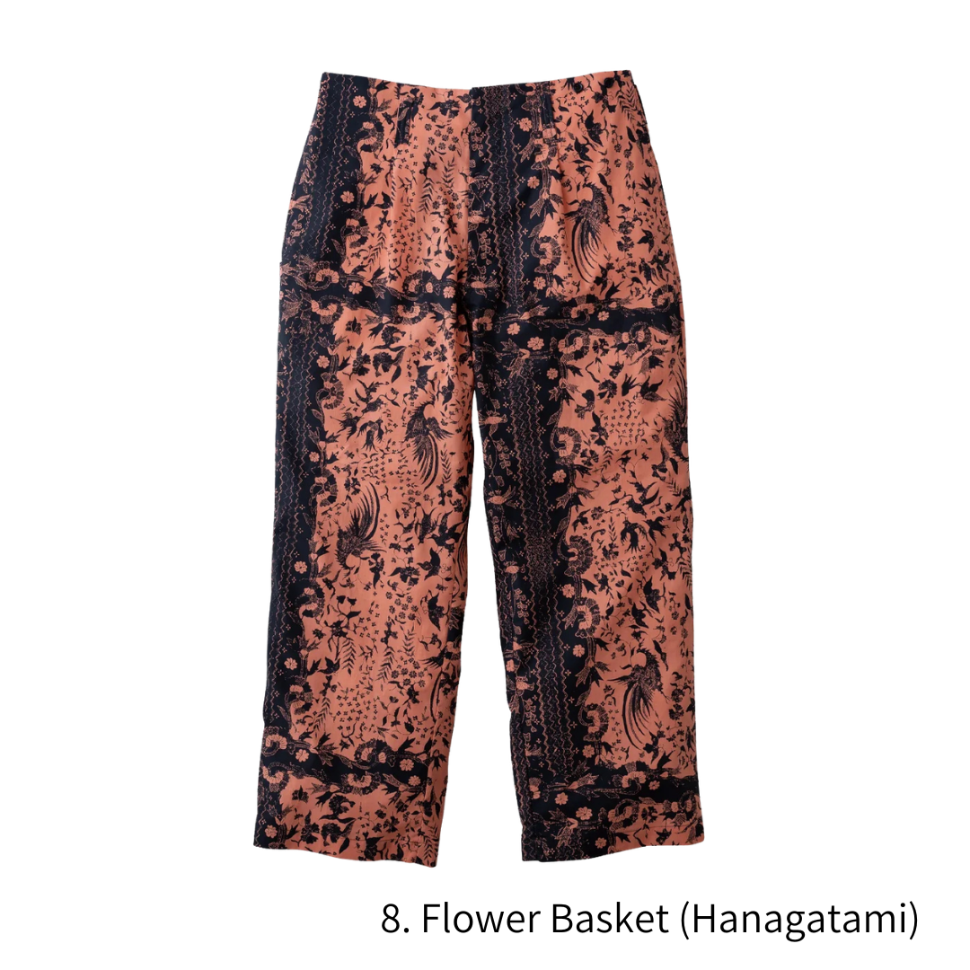 TORAICHI Japanese Pattern Canvas Easy Pants 100% Cotton Loose Fit