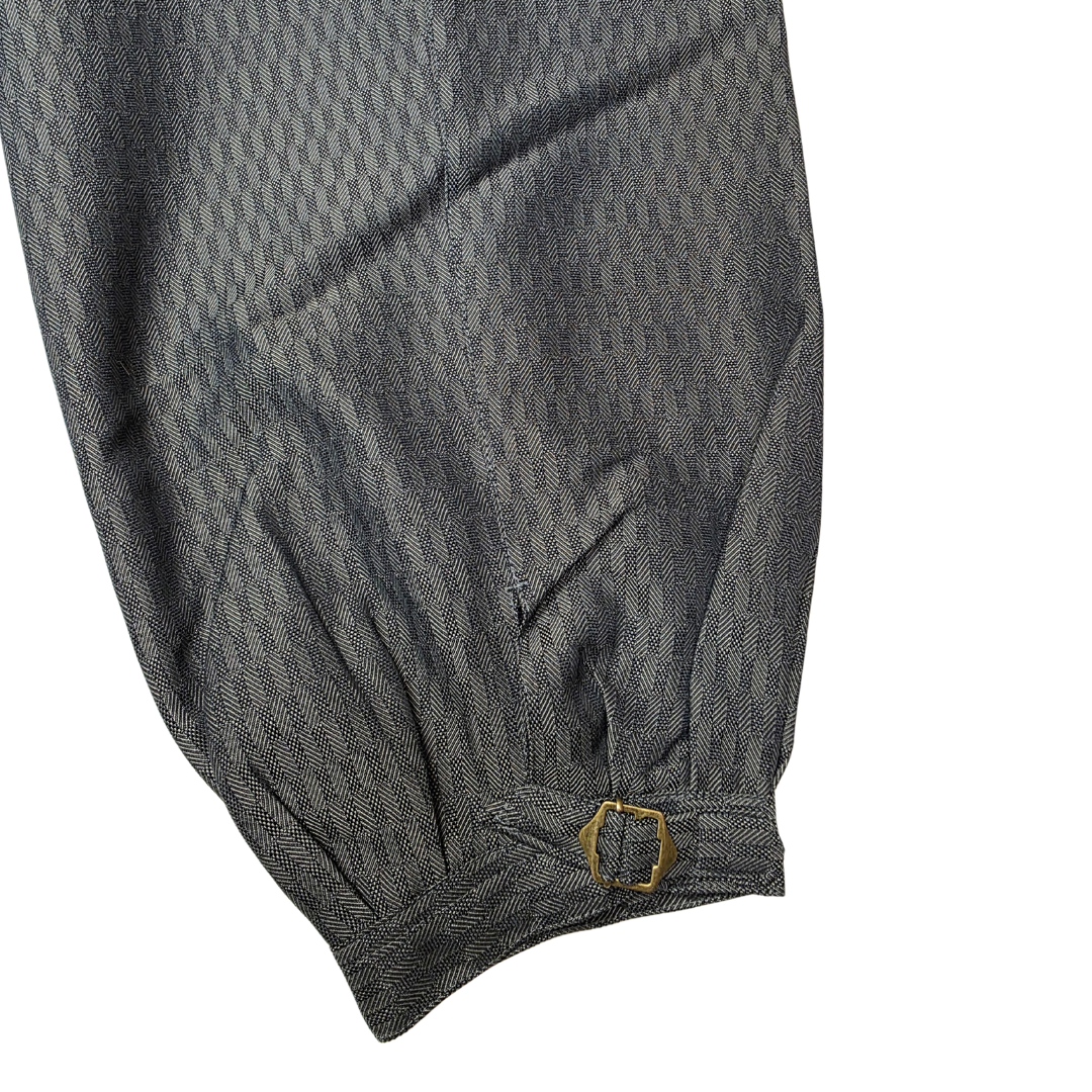 [Last One / Limited Stock] Sandantobi 793 Checkered Stripe Nikkapokka Trousers - Dark Gray (Size M)