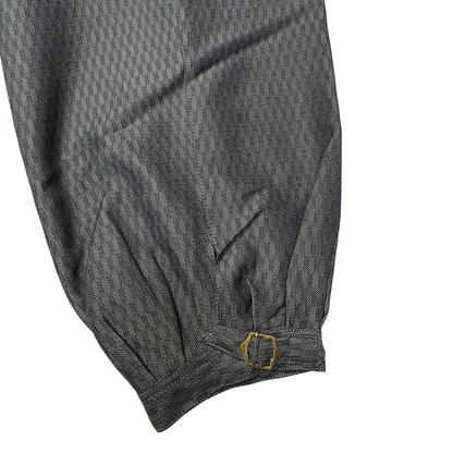[Last One / Limited Stock] Sandantobi 793 Checkered Stripe Nikkapokka Trousers - Dark Gray (Size M)
