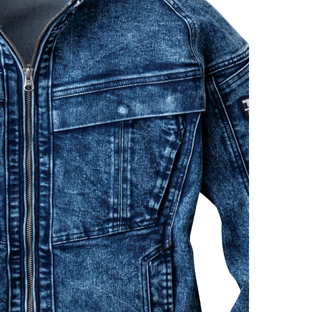 Denim Work Jacket - Chemical Stone Wash Stretch