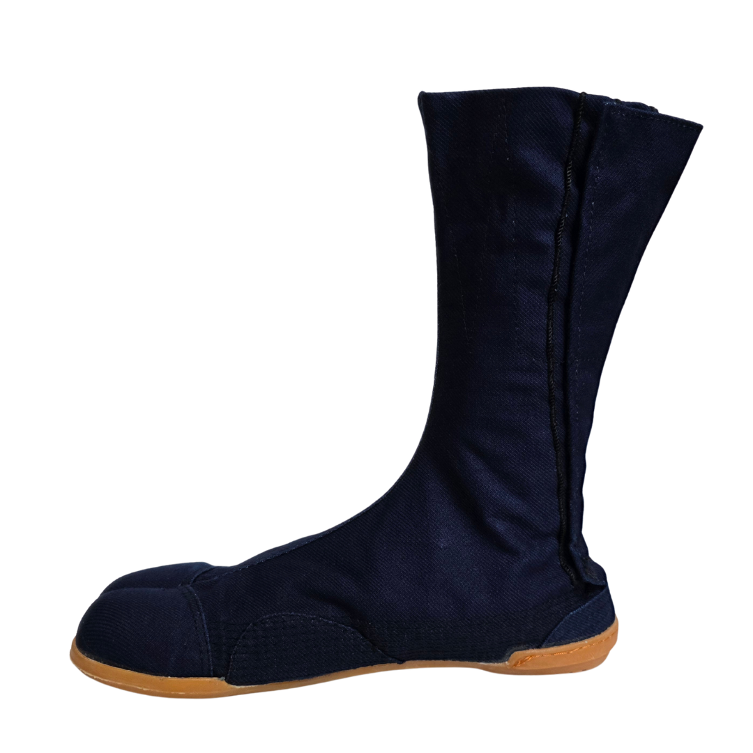 Shoryu Natural Indigo Dyed (Aizome) Jika-Tabi Safety Resin Toe Guard  Traditional Dragon Pattern Lining