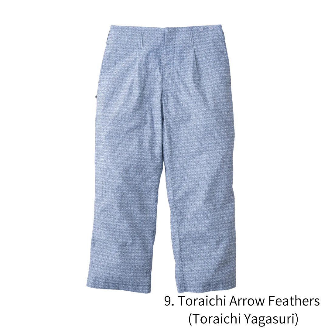 TORAICHI Japanese Pattern Canvas Easy Pants 100% Cotton Loose Fit