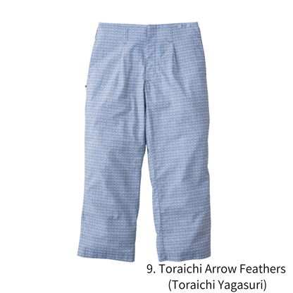 TORAICHI Japanese Pattern Canvas Easy Pants 100% Cotton Loose Fit