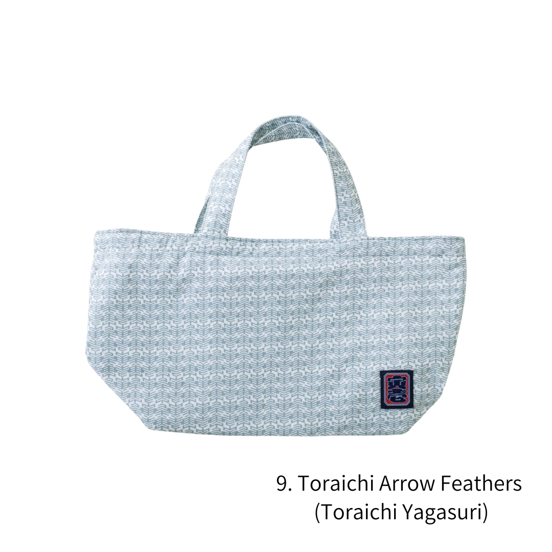 TORAICHI 2250-918 Japanese Pattern Canvas Mini Tote Bag 100% Cotton 15L