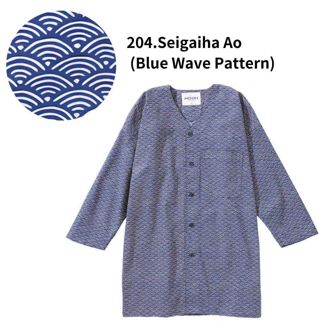 Traditional Japanese Workwear Koi-guchi Shirt - Authentic Wagara Cotton Top