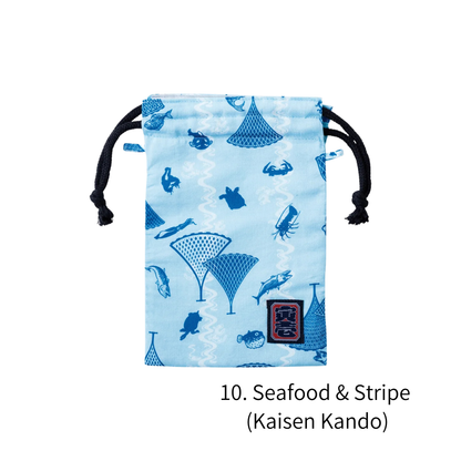 TORAICHI 2250-930 Japanese Pattern Canvas Drawstring Pouch 100% Cotton