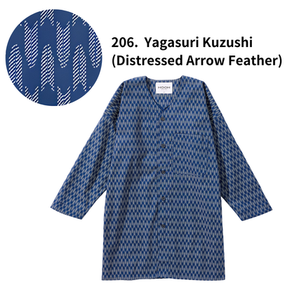 Traditional Japanese Workwear Koi-guchi Shirt - Authentic Wagara Cotton Top