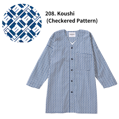 Traditional Japanese Workwear Koi-guchi Shirt - Authentic Wagara Cotton Top