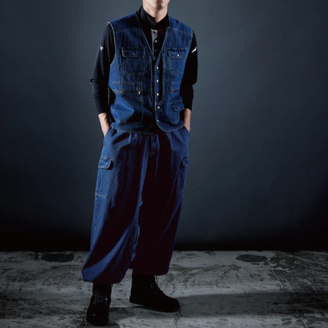HOOH 1454 Japanese Tobi Nikkapokka Work Pants Ninja Denim