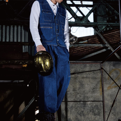 HOOH 1454 Japanese Tobi Nikkapokka Work Pants Ninja Denim